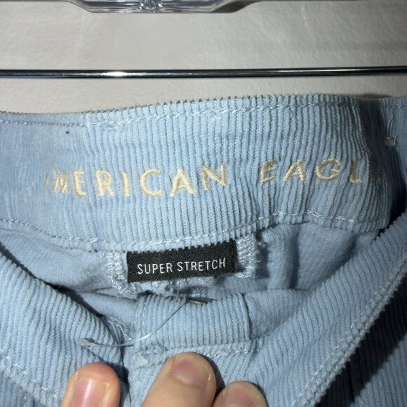 American Eagle Super High Rise A-Line Mini Skirt Button Front Women’s 10 Stretch - Picture 3 of 6